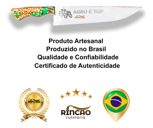 Faca Artesanal Churrasco 10pol Aço Inox Agro É Top