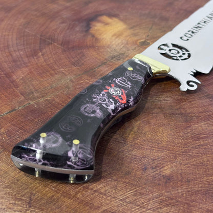 Faca de Churrasco Corinthians Time de Futebol Inox Lâmina Vazada