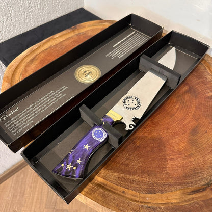 Faca Churrasco Artesanal Cruzeiro Time de Futebol Lâmina Vazada Inox