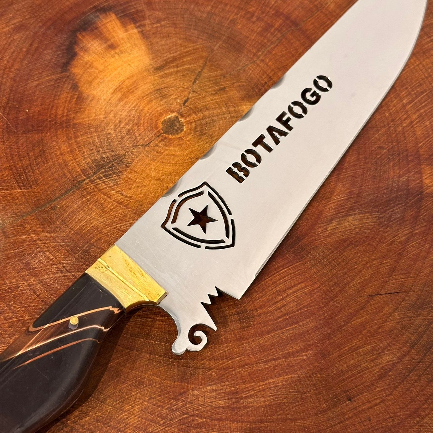 Faca de Churrasco Botafogo Time de Futebol Lâmina Vazada Inox