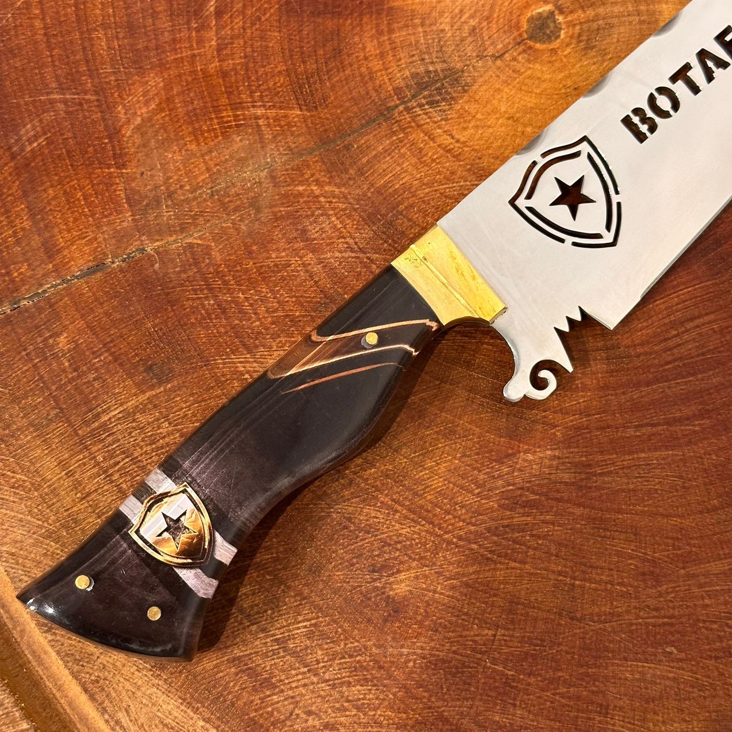 Faca de Churrasco Botafogo Time de Futebol Lâmina Vazada Inox