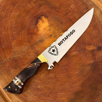 Faca de Churrasco Botafogo Time de Futebol Lâmina Vazada Inox