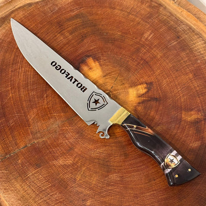 Faca de Churrasco Botafogo Time de Futebol Lâmina Vazada Inox