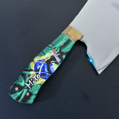 Cutelo Mito Bolsonaro Artesanal Churrasco 8 Polegadas Cabo Acrílico