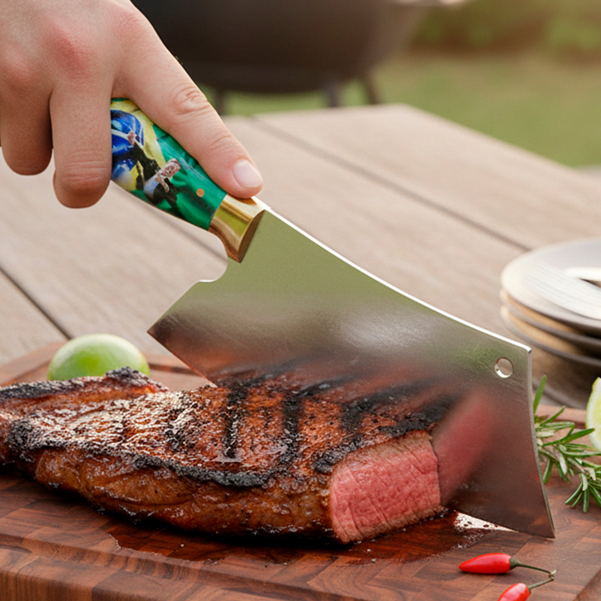 Cutelo Mito Bolsonaro Artesanal Churrasco 8 Polegadas Cabo Acrílico