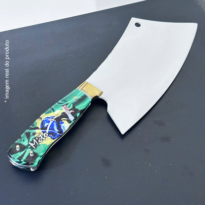 Cutelo Mito Bolsonaro Artesanal Churrasco 8 Polegadas Cabo Acrílico