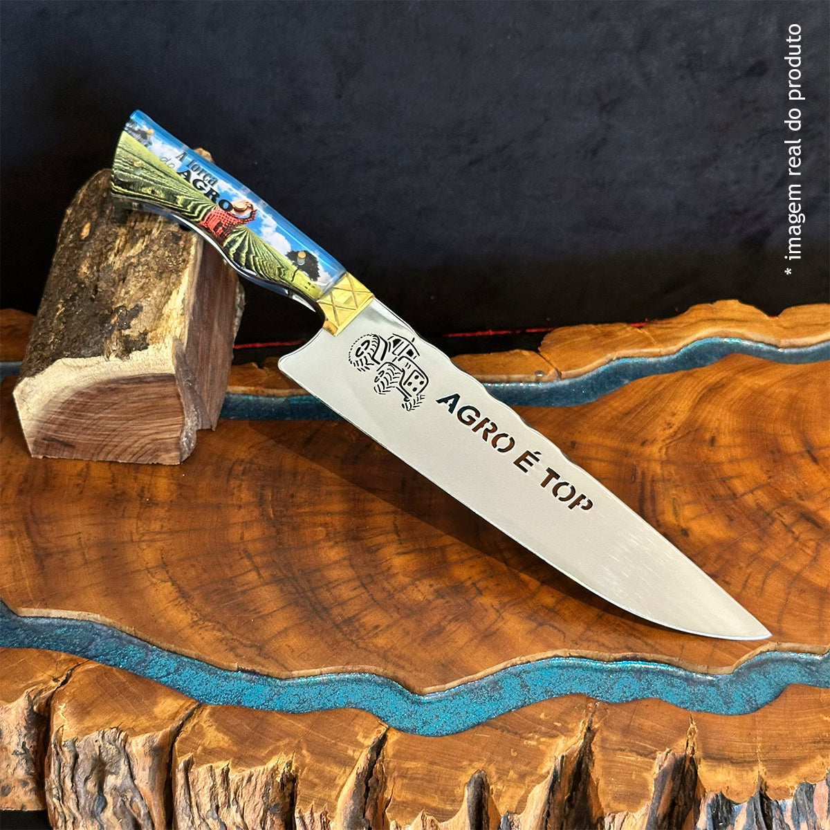 Faca Churrasco 10pol Aço Inox Agro é Top Campo - Cabo Acrílico
