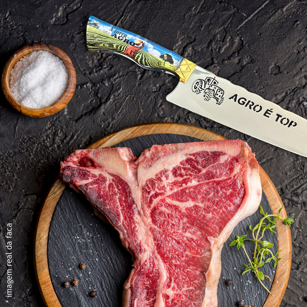 Faca Churrasco 10pol Aço Inox Agro é Top Campo - Cabo Acrílico