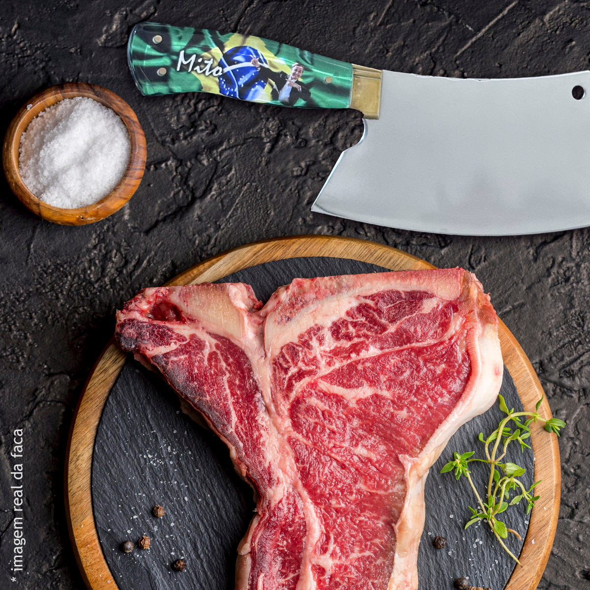 Cutelo Mito Bolsonaro Artesanal Churrasco 8 Polegadas Cabo Acrílico