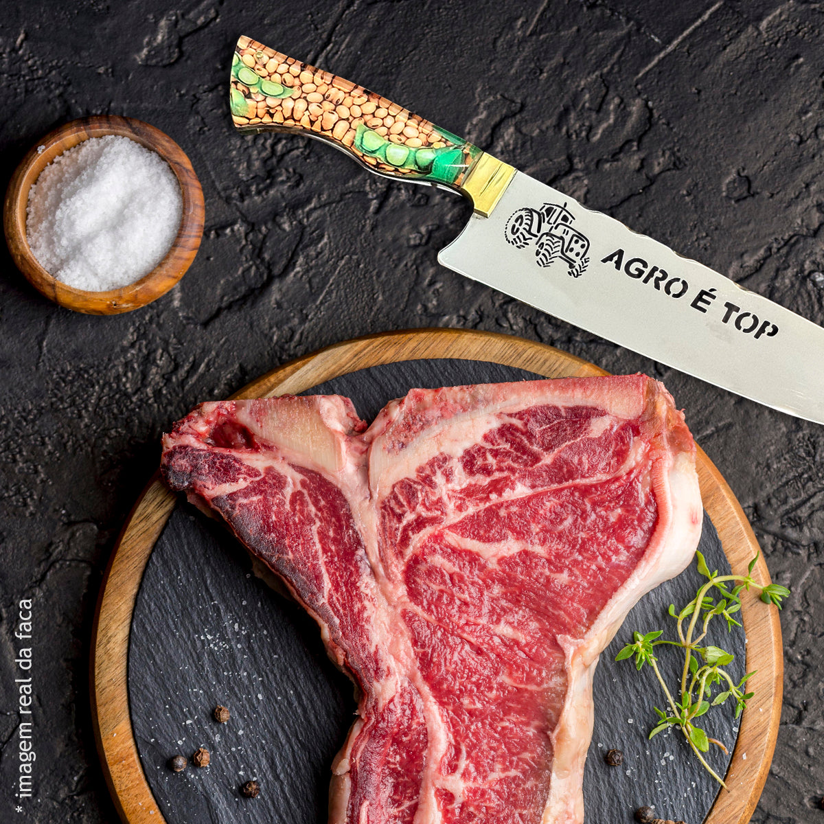 Faca Churrasco 10pol Aço Inox Agro é Top Soja - Cabo Acrílico