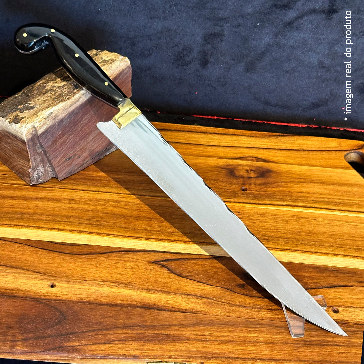 Faca Sorocabana 12pol Aço Inox 420c - Cabo Acrílico