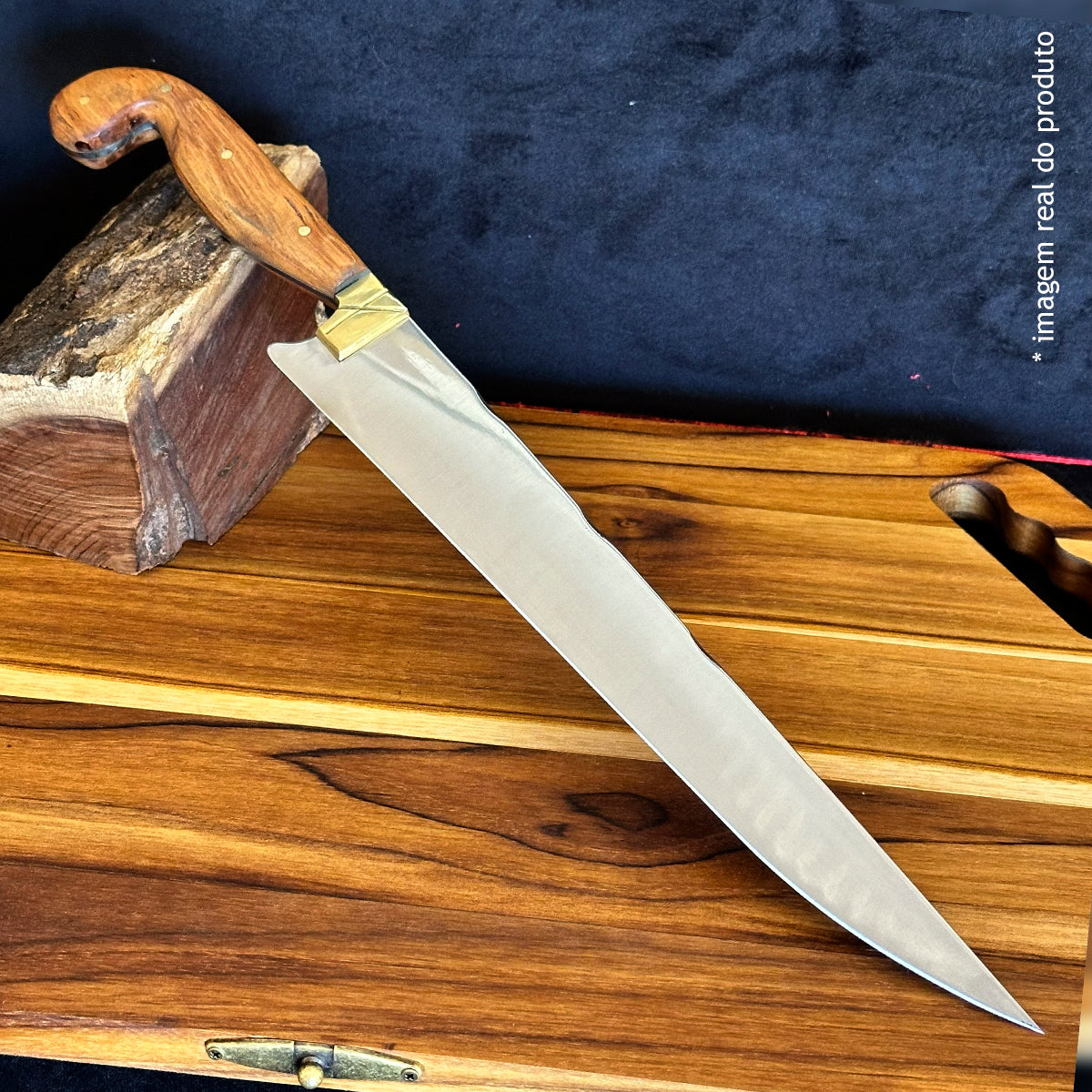 Faca Sorocabana 12pol Aço Inox 420c - Cabo Madeira