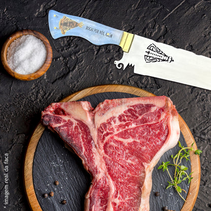 Faca Churrasco 10pol Aço Inox Nossa Senhora - Cabo Acrílico