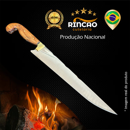 Faca Sorocabana 12pol Aço Inox 420c - Cabo Madeira